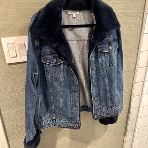 Good American Fur Lined Denim Jacket (XL)